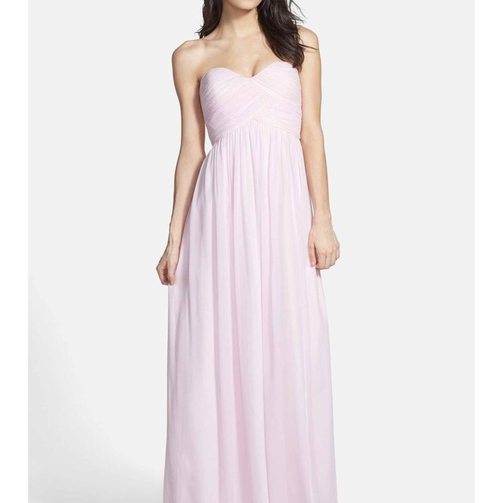 Laura solid strapless gown